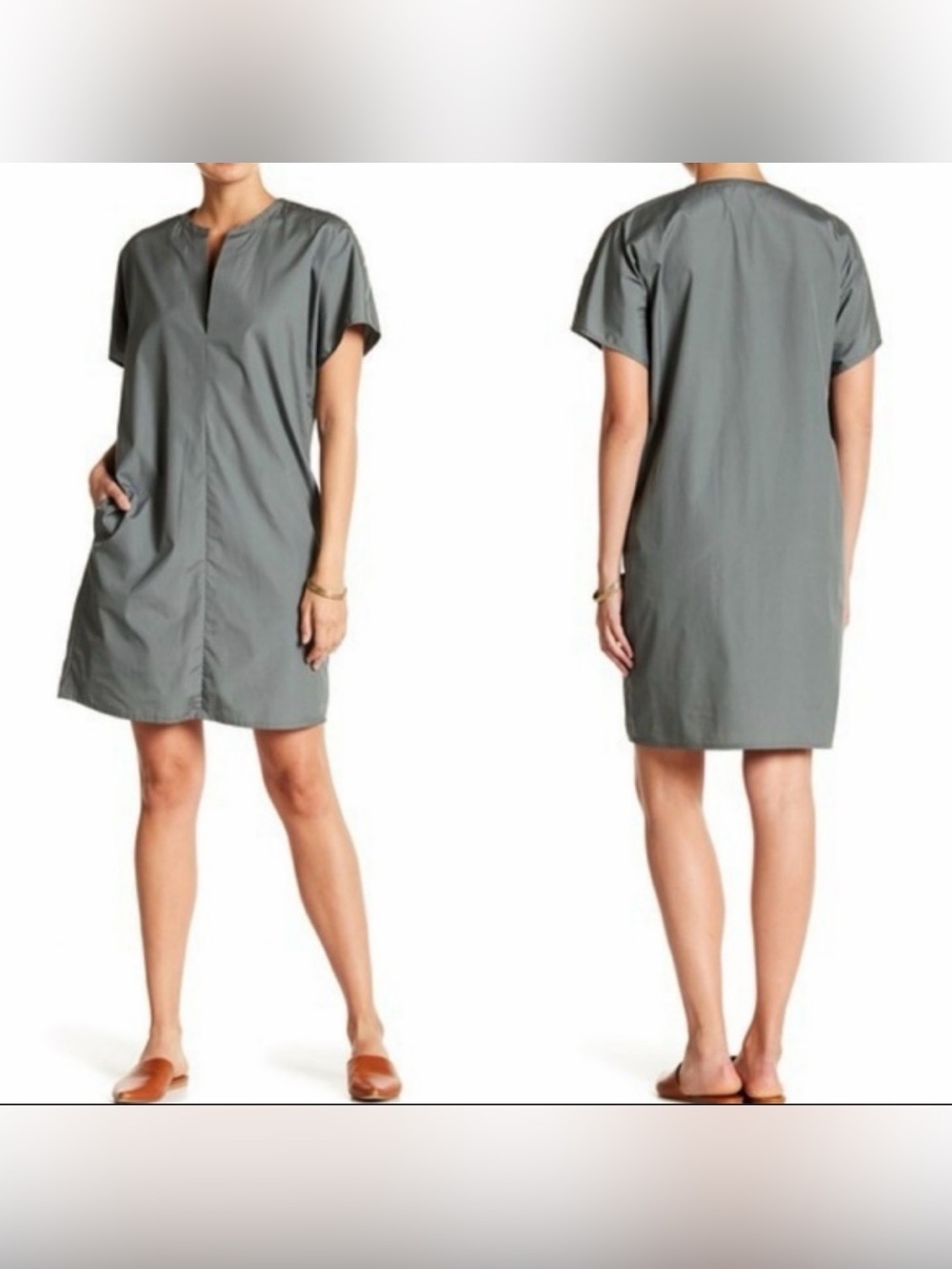 Vince 100% Cotton V-Neck Dress